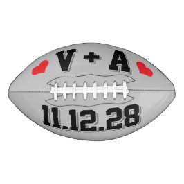 GRAUE SCHWARZE UND ROTE HERZEN Hochzeitsinitialen  Football