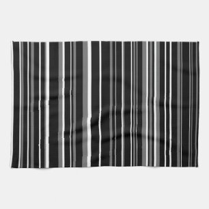 Graue, schwarze und weiße Barcode-Streifen Küchentuch