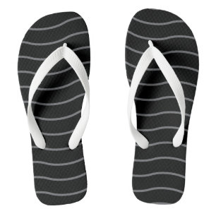 Graue schwarze Wellenmuster Flip Flops