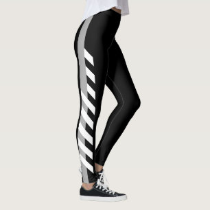 Graue Seitenstreifen-Leggings Leggings