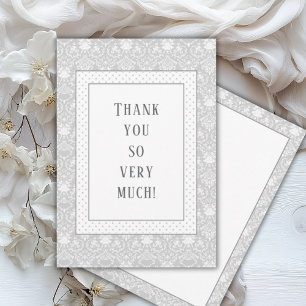 Graue Shabby-Chic-Vintage-Baby-Party Dankeskarte