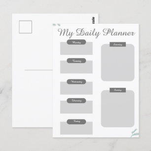 Graue Shades Minimal Daily Planer Sheet Postkarte