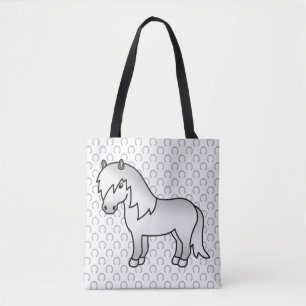 Graue Shetlandpony-Süße-Cartoon-Illustration