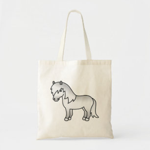 Graue Shetlandpony-Süße-Cartoon-Illustration Tragetasche
