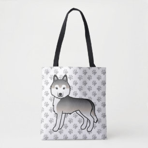 Graue sibirische Husky-Karikatur