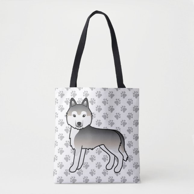 Graue sibirische Husky-Karikatur (Vorderseite)