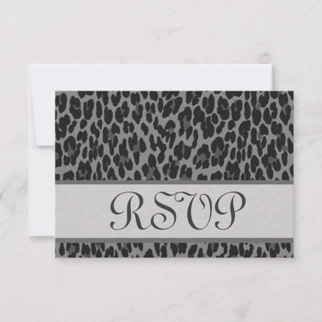 Graue Silber-Leopard-UAWG RSVP Karte (Vorderseite)
