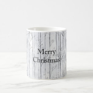 Graue Silber-Schneeflocken-Bäume Weihnachten Kaffeetasse