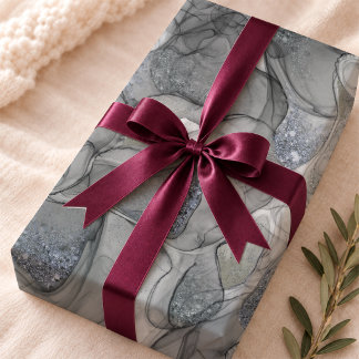 Graue silberne Marmorempfindungen Geschenkpapier
