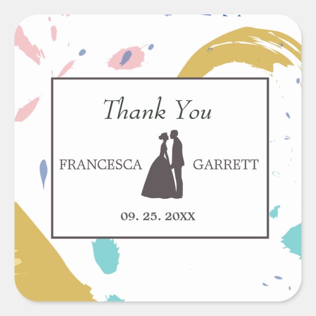 Graue Silhouette Quadratischer Aufkleber (Vorderseite)