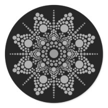 Graue Skala Mandala Dot Art Template