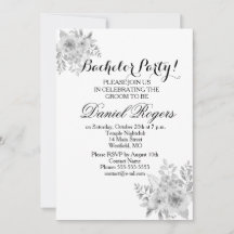 Graue Skala von Lila & Blue Bachelor Party Einladu