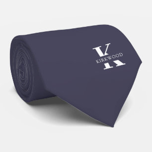 Graue Slate Eleganton Monogram + Name Krawatte