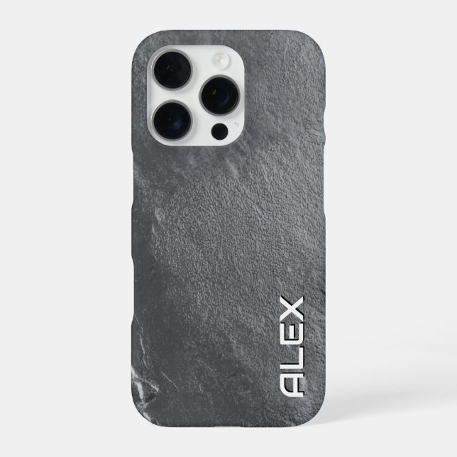 Graue Slate Texture iPhone Case Hülle (Rückseite)