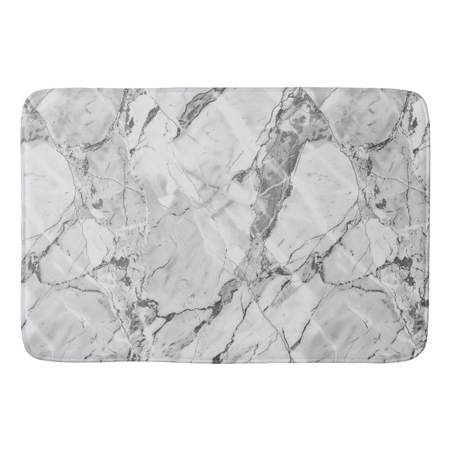 Graue "Slate Whisper Stream" Marmortextur All-Ove Badematte (Vorderseite)