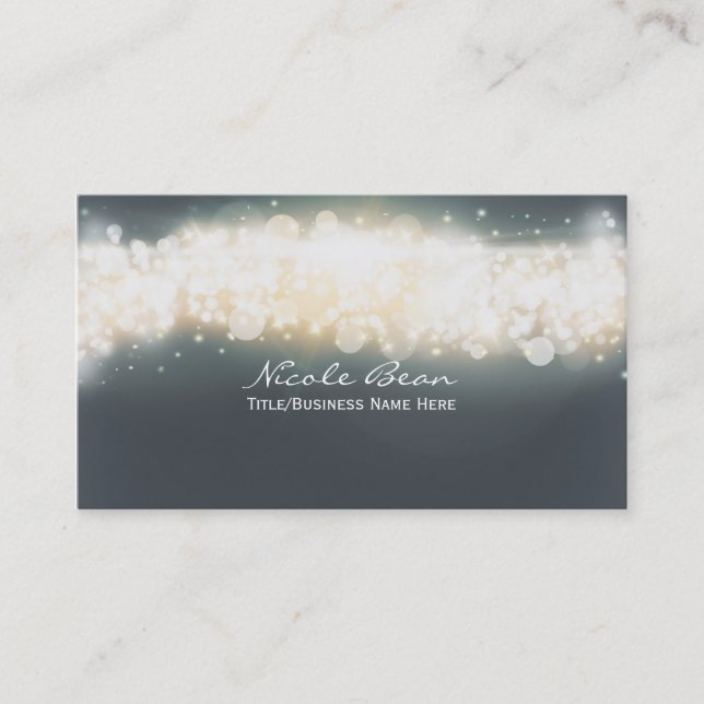 Graue Sparkle Lights Sky Blast Business Card Visitenkarte (Vorderseite)