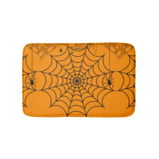 graue Spider WebHalloween Badematte