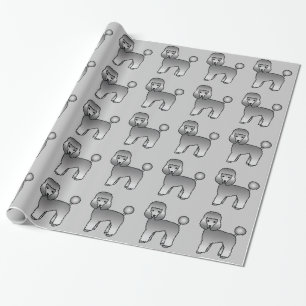 Graue Spielzeugpudel-Hunde-Muster Geschenkpapier
