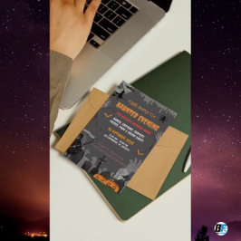 Graue Spooky Spuk Mansion Thema Halloween-Party Einladung