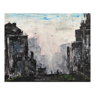 Graue Stadt Abstract Print, Value Poster Papier