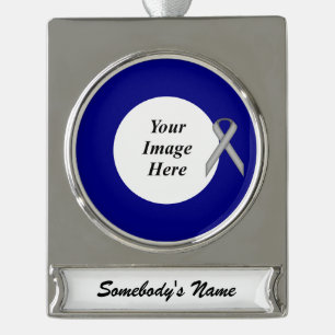 Graue Standard Ribbon Template von Kenneth Yoncich Banner-Ornament Silber