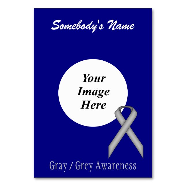 Graue Standard Ribbon Template von Kenneth Yoncich Tischnummer (Vorderseite)