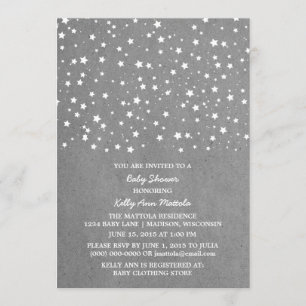 Graue Starry Night Baby Dusche laden ein Einladung