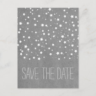 graue Starry Night Save the Date Postkarte