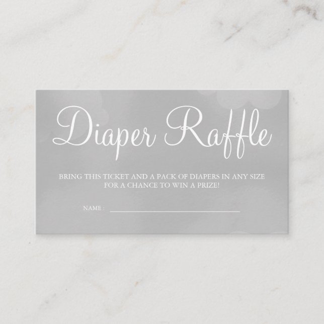 Graue Starry Sky Diaper Raffle Card Tickets Begleitkarte (Vorderseite)