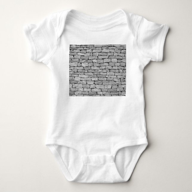 Graue Steinmauer, abstrakter Hintergrund. Baby Strampler (Vorderseite)
