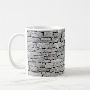 Graue Steinmauer, abstrakter Hintergrund. Kaffeetasse
