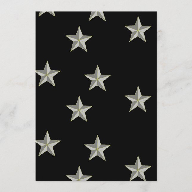 Graue Sternmuster auf schwarz Hinweiskarte (Vorderseite)