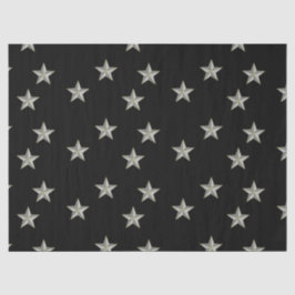 Graue Sternmuster auf schwarz Seidenpapier