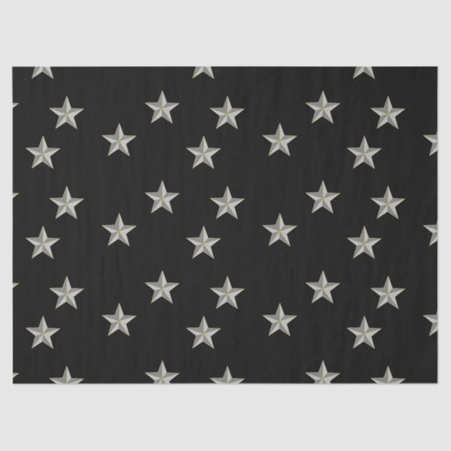 Graue Sternmuster auf schwarz Seidenpapier (Vorderseite)