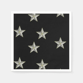 Graue Sternmuster auf schwarz Serviette
