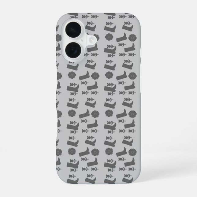 graue Stiefel iPhone 16 Hülle (Rückseite)