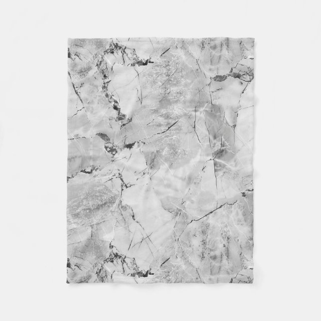 Graue "Stone Mosaic Cascade" Marmortextur All-Ove Fleecedecke (Vorderseite)