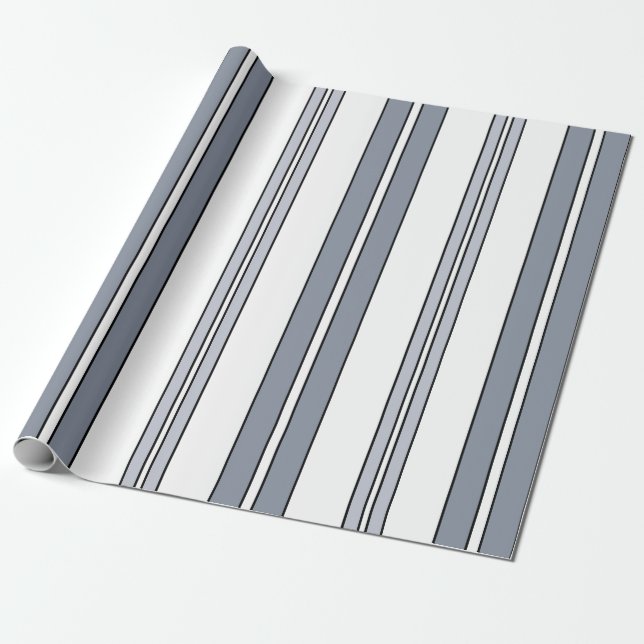 Graue Streifen Geschenkpapier (Ungerollt)