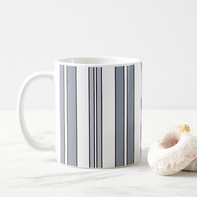 Graue Streifen Kaffeetasse (Mit Donut)