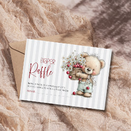 Graue Streifen Teddy Daisy Baby Shower Windel-Raff Begleitkarte
