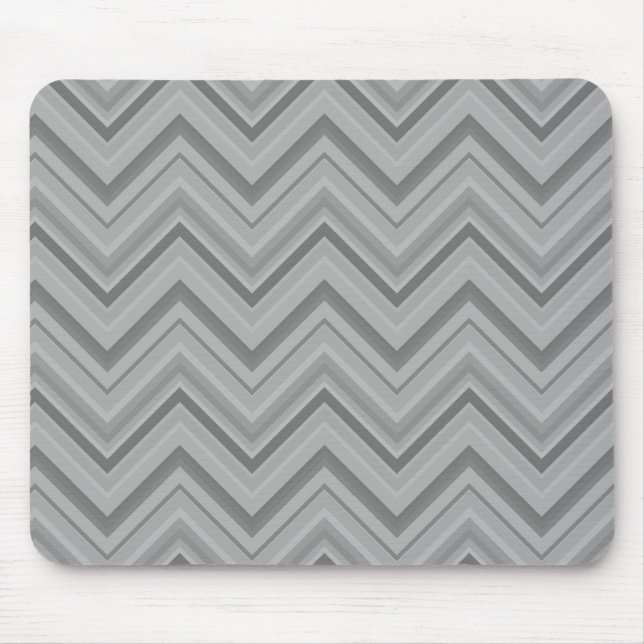 Graue Streifen Zackenzag-Muster Mousepad (Vorne)
