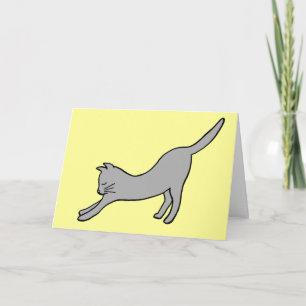 Graue Stretching Cat on Yellow Danke