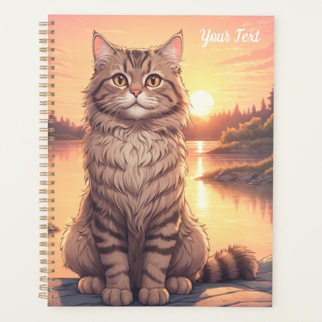 Graue Tabby-Katze am See Planer (Vorderseite)