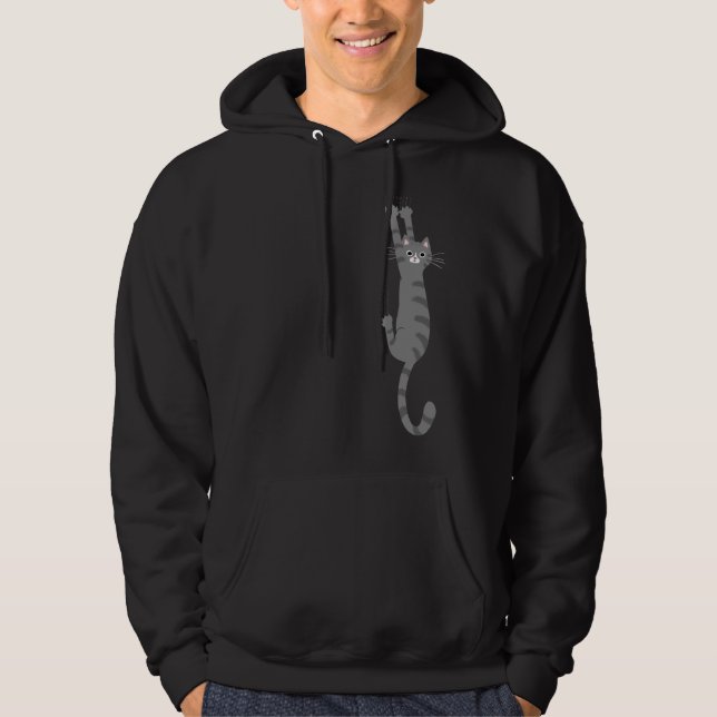 Graue Tabby-Katze | Funny Gray Striped Cat Hoodie (Vorderseite)