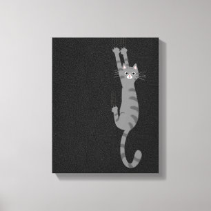 Graue Tabby-Katze   Funny Gray Striped Cat Leinwanddruck
