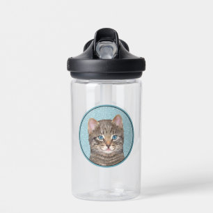 Graue Tabby-Katze Malerei - Süße originelle Katzen Trinkflasche