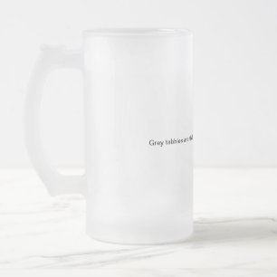 Graue Tabby-Katze Mattglas Bierglas