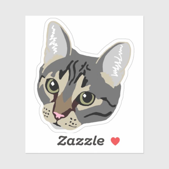 Graue Tabby-Katze Notebook-Case-Aufkleber Aufkleber (Blatt)