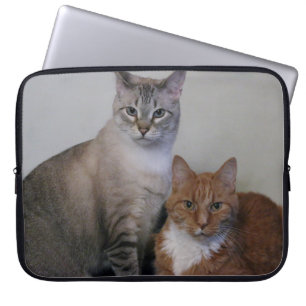 Graue Tabby und Orange Tabby Katzen Laptopschutzhülle