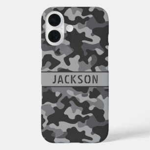 Graue Tarnung Personalisiert iPhone 16 Hülle